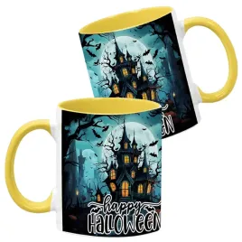 kubek-ceramiczny-330ml-zolty-wzory-halloween-jesien-na-prezent