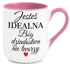 kubek-rozowy-elegant-na-prezent-jestes-idealna-bog-dziadostwa-nie-tworzy