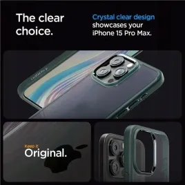 etui-spigen-ultra-hybrid-na-iphone-15-pro-max-ciemnozielone