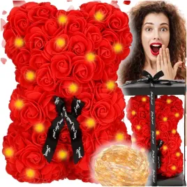 mis-z-platkow-roz-czerwony-22-cm-rose-bear-z-kokardka-i-lampkami-led-bialy