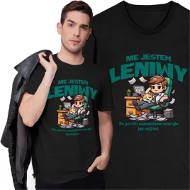 koszulka-meska-nie-jestem-leniwy-smieszny-t-shirt-dla-leniucha-do-pracy