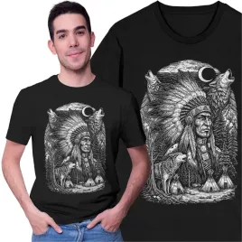 koszulka-meska-z-wilkiem-wilk-wolf-indianin-wodz-na-motor-dla-motocyklisty