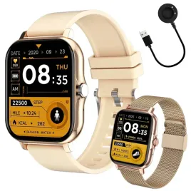smartwatch-zegarek-damski-meski-gumowy-pasek-sport-bluetooth-rozmowy-zloty