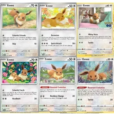 Oryginalne Karty Pokemon TCG Zestaw – 6 kart Eevee Śmietana Art Gang X 001
