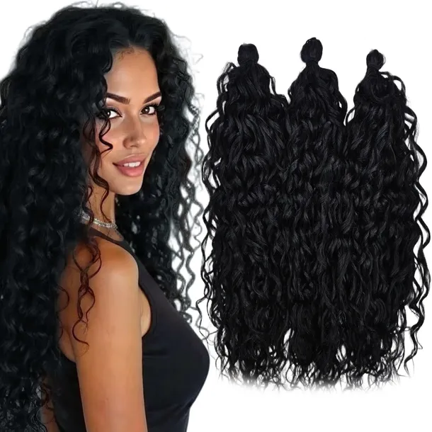 Włosy syntetyczne AFROLOKI JESSICA Pro Czarne Długie Loczki 300g 55cm #1B