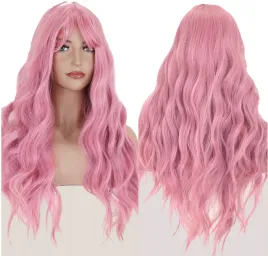peruka-syntetyczna-krecona-z-grzywka-dluga-rozowa-pink-fala