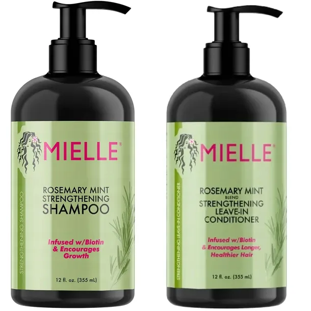 Zestaw Szampon odżywka wzmacniająca nawilżająca Mielle Rosemary Mint 355ml