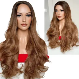 peruka-z-wlosow-sztucznych-ombre-braz-ciemny-blond-bez-grzywki-dluga-fala