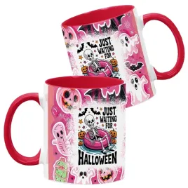 kubek-330-ml-czerwony-wzory-halloween-jesien-na-prezent