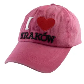 czapka-z-daszkiem-bejsbolowka-haft-i-love-krakow-pamiatka