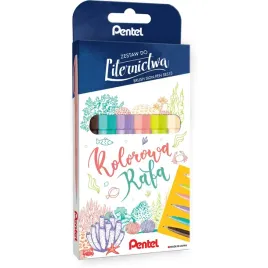 pisak-pentel-brush-sign-pen-kpl-6-kolorow-ses15c
