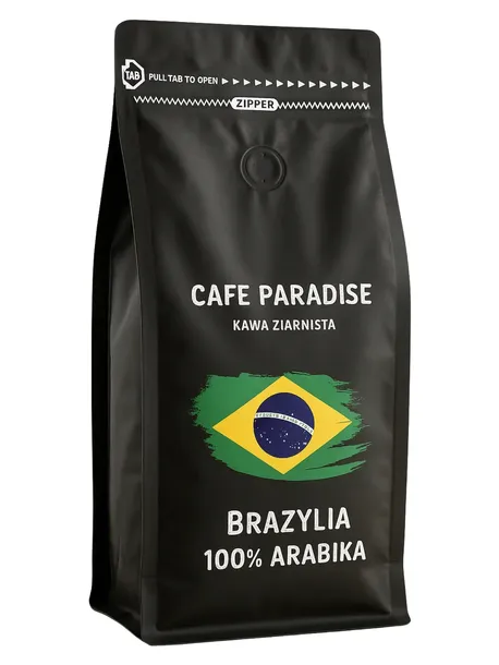 Kawa ziarnista 1KG BRAZYLIA 100% ARABICA Świeżo Palona - CAFE PARADISE