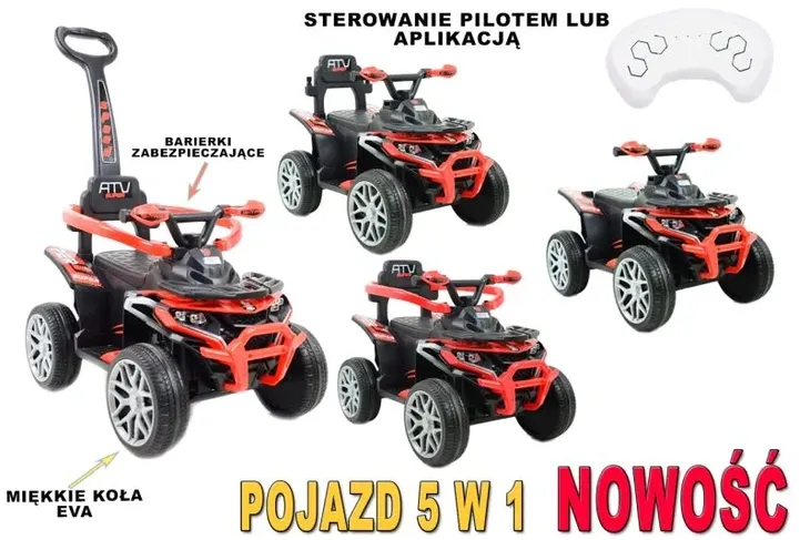 QUAD NA AKUMULATOR, JEŹDZIK, ODPYCHACZ, PCHACZ - POJAZD WIELOF. PILOT/APLI