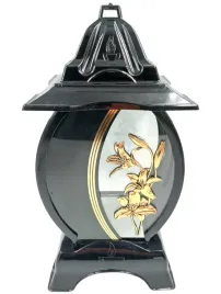 znicz-szklany-czarny-zloty-nowoczesny-nagrobny-33-cm-zlota-lilia