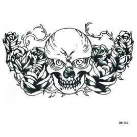 tatuaze-tymczasowe-tattoo-3d-wzory-czaszka-roza