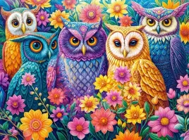 puzzle-3000-ukladanka-zwierzeta-ptaki-kwiaty-kolorowe-sowy-9-castor