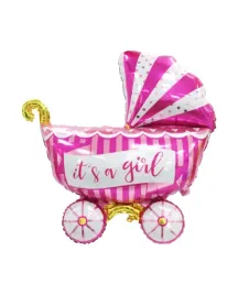 balon-foliowy-wozek-rozowy-baby-shower-powitanie-dzieweczynka