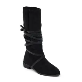 buty-damskie-kozaki-przed-kolano-wsuwane-botki-jesienne-40-czarne-sznurek