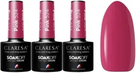 3-x-claresa-lakier-hybrydowy-pink-524-5g-wysoka-pigmentacja-malinowy-roz