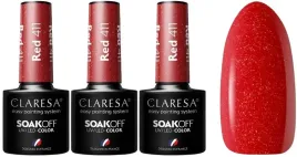 3-x-claresa-lakier-hybrydowy-red-411-5g-czerwien-z-drobinkami-trwaly-kolor