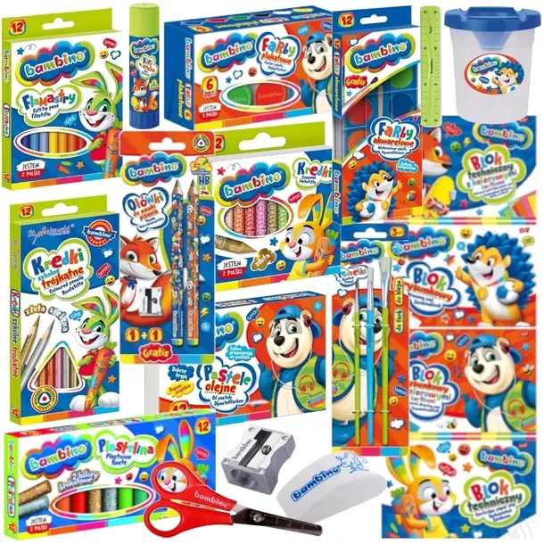 MEGA WYPRAWKA szkolna BAMBINO XXL duży zestaw do szkoły + DŁUGOPIS GRATIS!!