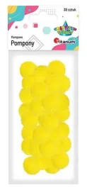 pompony-poliestrowe-25-mm-zolte-intensywne-30szt-titanum