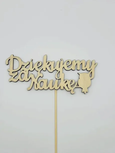 5 Sztuk Napis Topper pik - Dziękujemy za Naukę – drewniana dekoracja