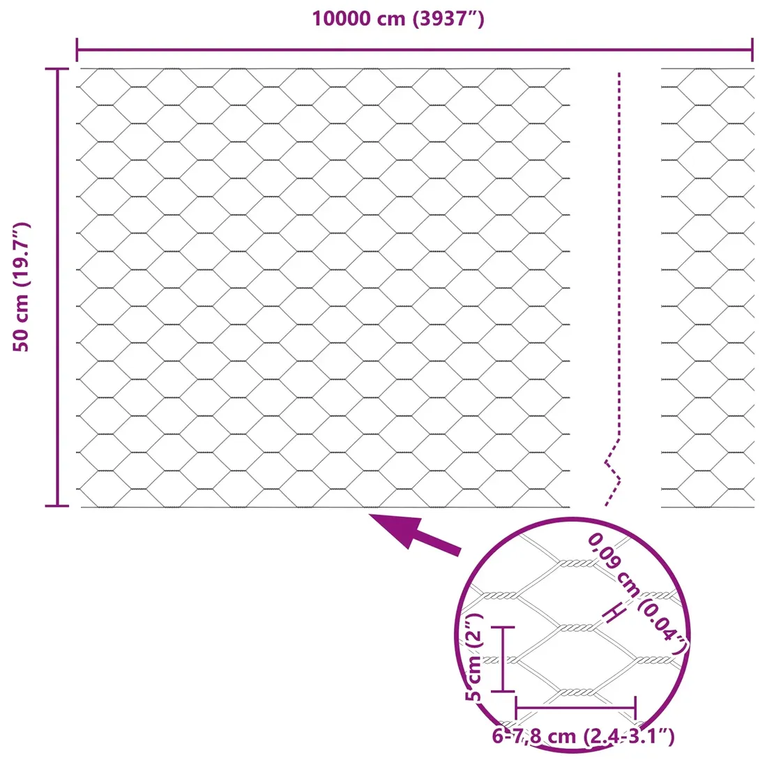 plot-hexagon-szary-0-5x100-m-stalowy
