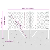 plot-heksagonalny-szary-0-8x50-m-stal-stan-nowy-producent-vidaxl