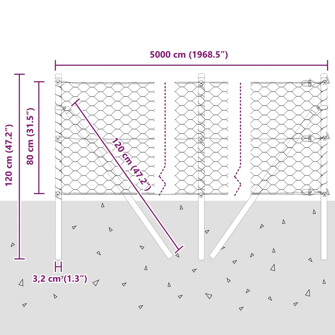 plot-heksagonalny-szary-0-8x50-m-stal