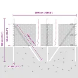 plot-heksagonalny-szary-05x50-m-stal-stan-nowy-producent-vidaxl