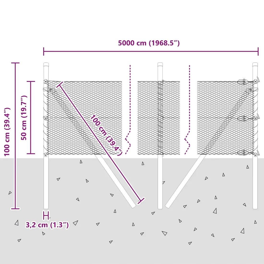 plot-heksagonalny-szary-05x50-m-stal