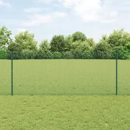 ogrodzenie-z-drutu-spawanego-z-22-slupkami-zielone-1x50-m-stal