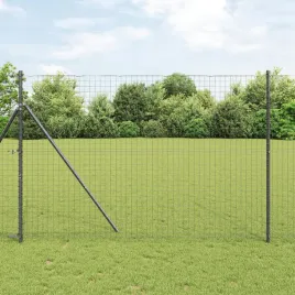 posty-ogrodzeniowe-7-szt-szary-o32-mm-210-cm-stal-ocynkowana
