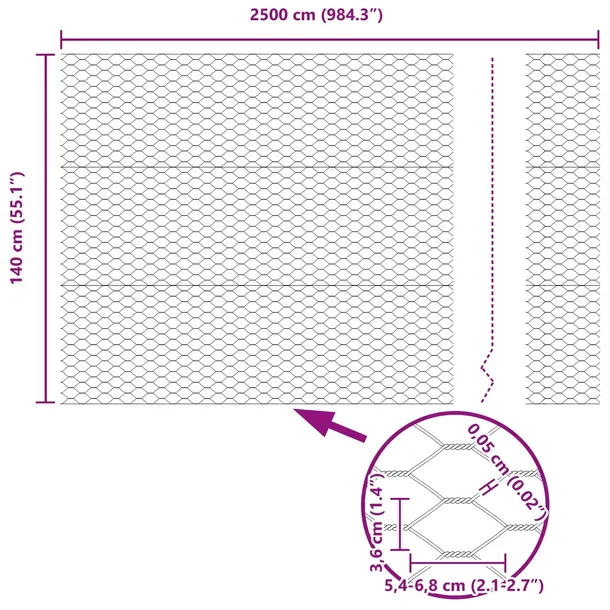 plot-heksagonalny-1-4x25-m-stal-ocynkowana-producent-vidaxl