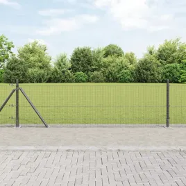 ogrodzenie-z-drutu-spawanego-z-13-slupkami-z-kolnierzem-szare-0-6x25-m-stal