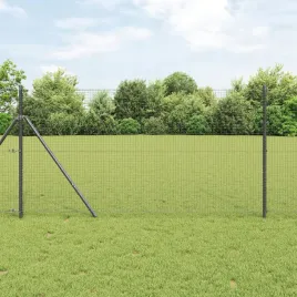 ogrodzenie-z-drutu-spawanego-z-7-slupkami-szare-1-4x10-m-stal
