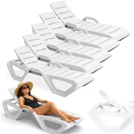 lezak-ogrodowy-plazowy-basenowy-regulowany-monoblock-bialy-zestaw-5-szt