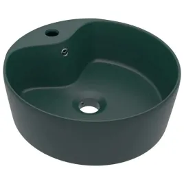 okragla-umywalka-ceramiczna-matowa-ciemna-zielen-36-x-13-cm