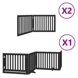 skladana-bramka-dla-psa-z-drzwiami-8-paneli-czarna-640-cm