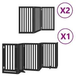 skladana-bramka-dla-psa-z-drzwiami-12-paneli-czarna-600-cm