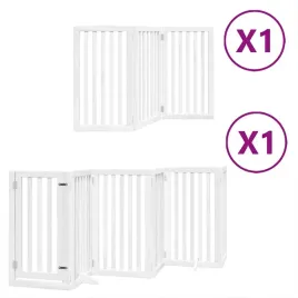 skladana-bramka-dla-psa-z-drzwiami-9-paneli-biala-450-cm
