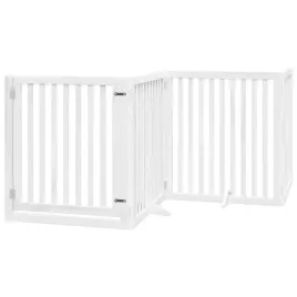 skladana-bramka-dla-psa-z-drzwiami-4-panele-biala-320-cm