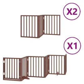 skladana-bramka-dla-psa-z-drzwiami-12-paneli-brazowa-600-cm