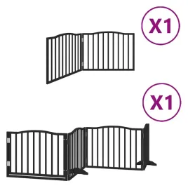 skladana-bramka-dla-psa-z-drzwiami-6-paneli-czarna-480-cm