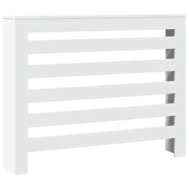 Osłona na kaloryfer z półką, biała, 104 x 20 x 82 cm, materiał drewno