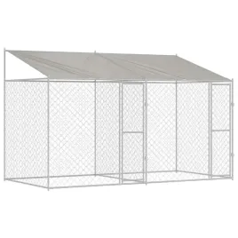 klatka-dla-psa-srebrny-400-x-200-x-256-cm-stal-galwanizowana