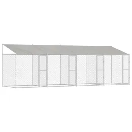 klatka-dla-psa-srebrny-800-x-200-x-256-cm-stal-galwanizowana