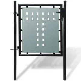 furtka-ogrodzeniowa-czarna-stalowa-100-x-125-cm-z-zamkiem-i-slupkami