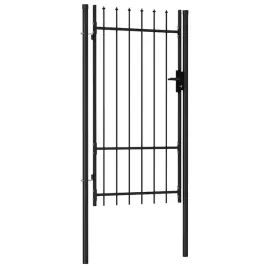 brama-ogrodzeniowa-z-pretami-i-grotami-stal-czarna-100x225-cm